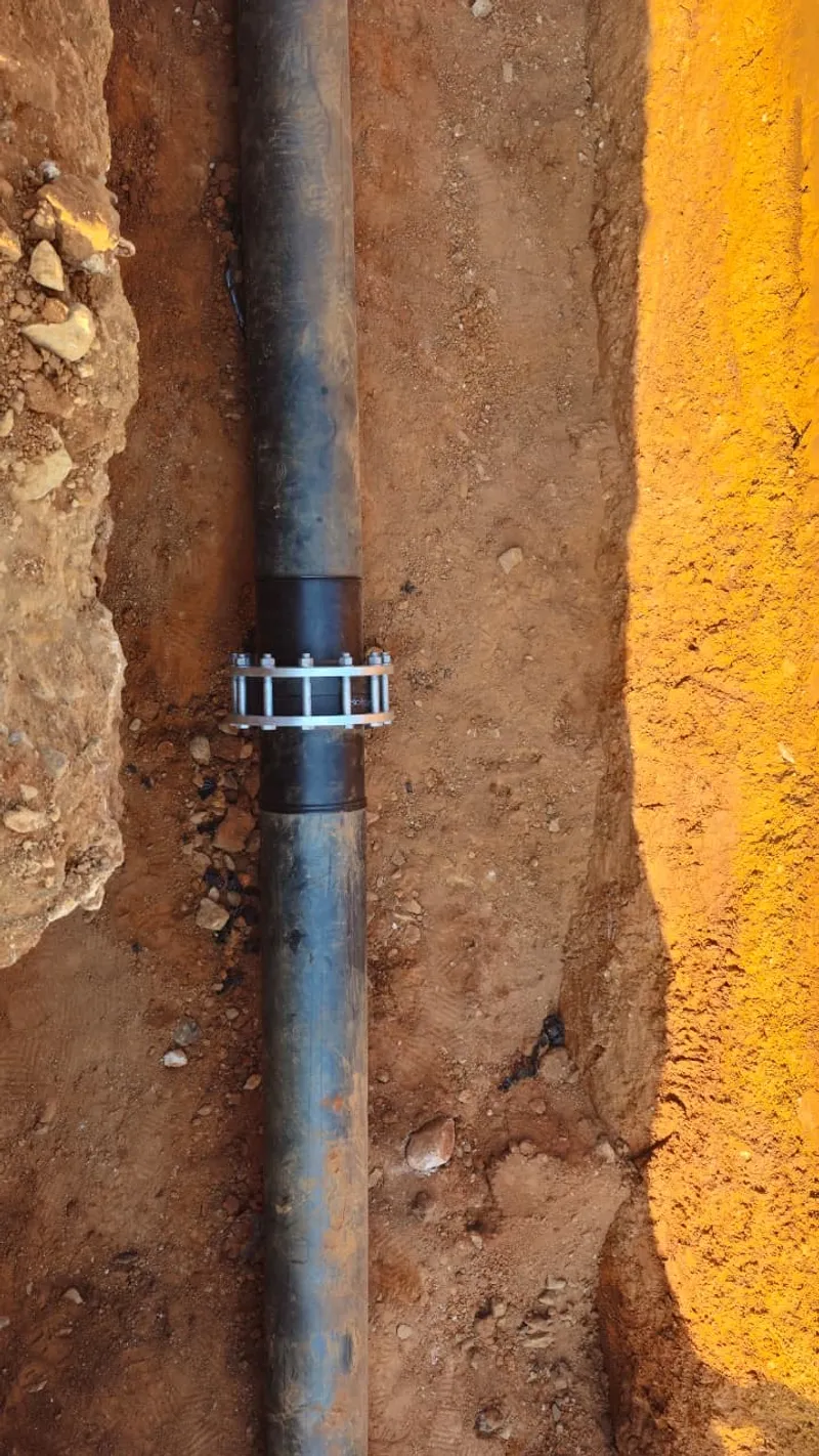 Pipe installed in a narrow trench